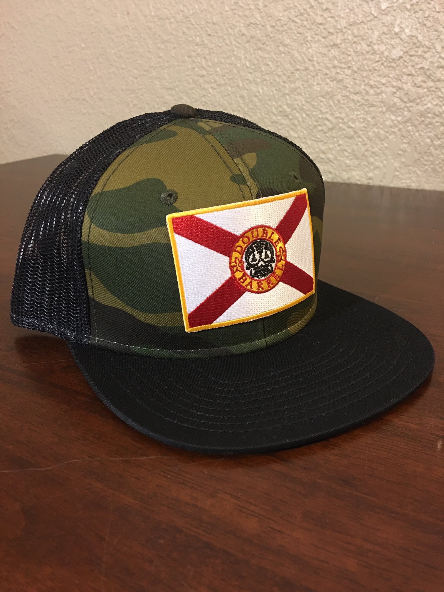 Double Barrel FL Flag Snapback Hat CAMO/BLACK