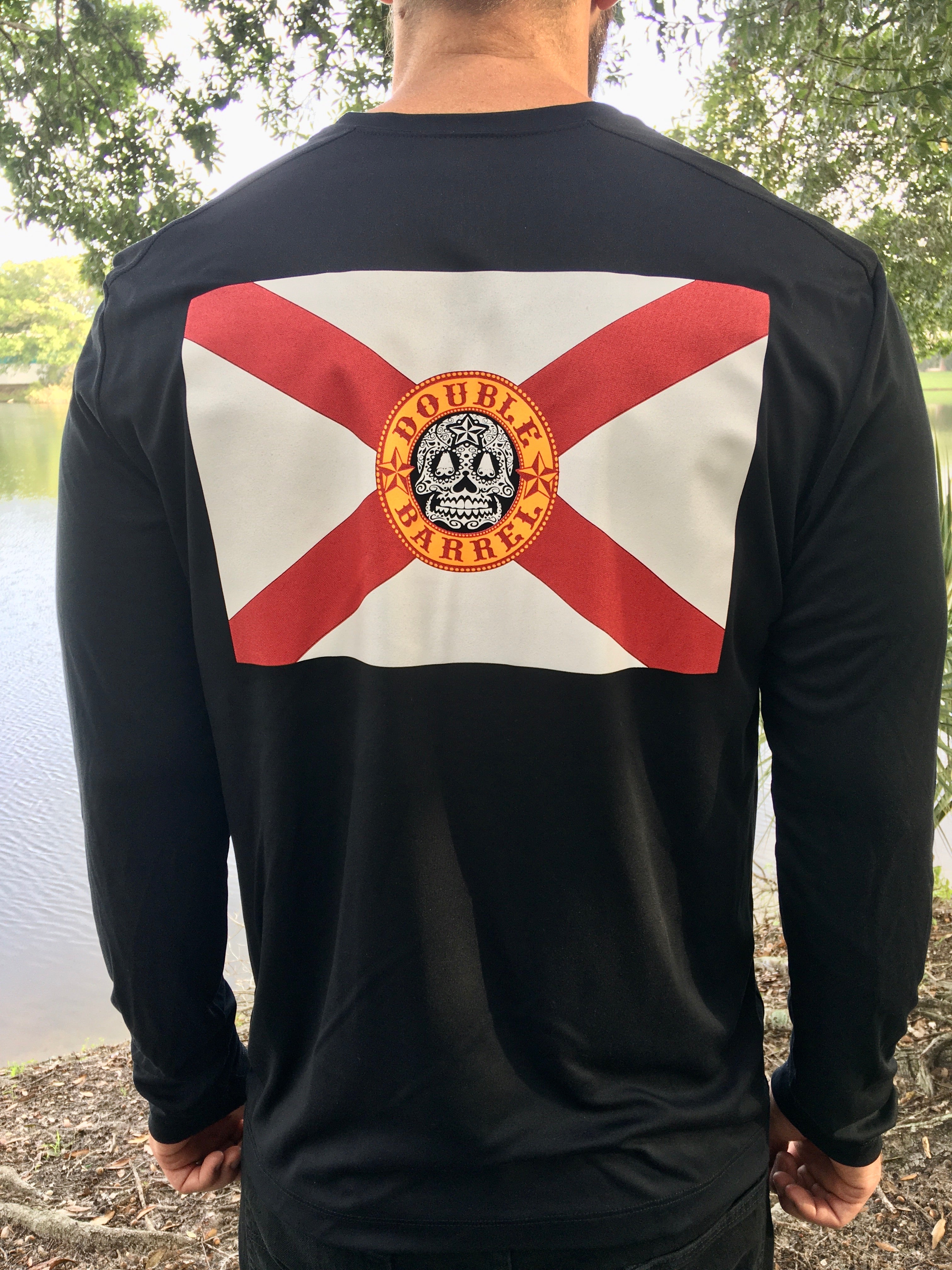 Mens DB Performance tshirt(Florida Flag) Fish /Paddle /Surf~ BLACK –  2xbarrel
