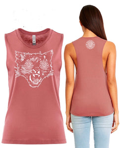 Womans PET THE KITTY muscle tee