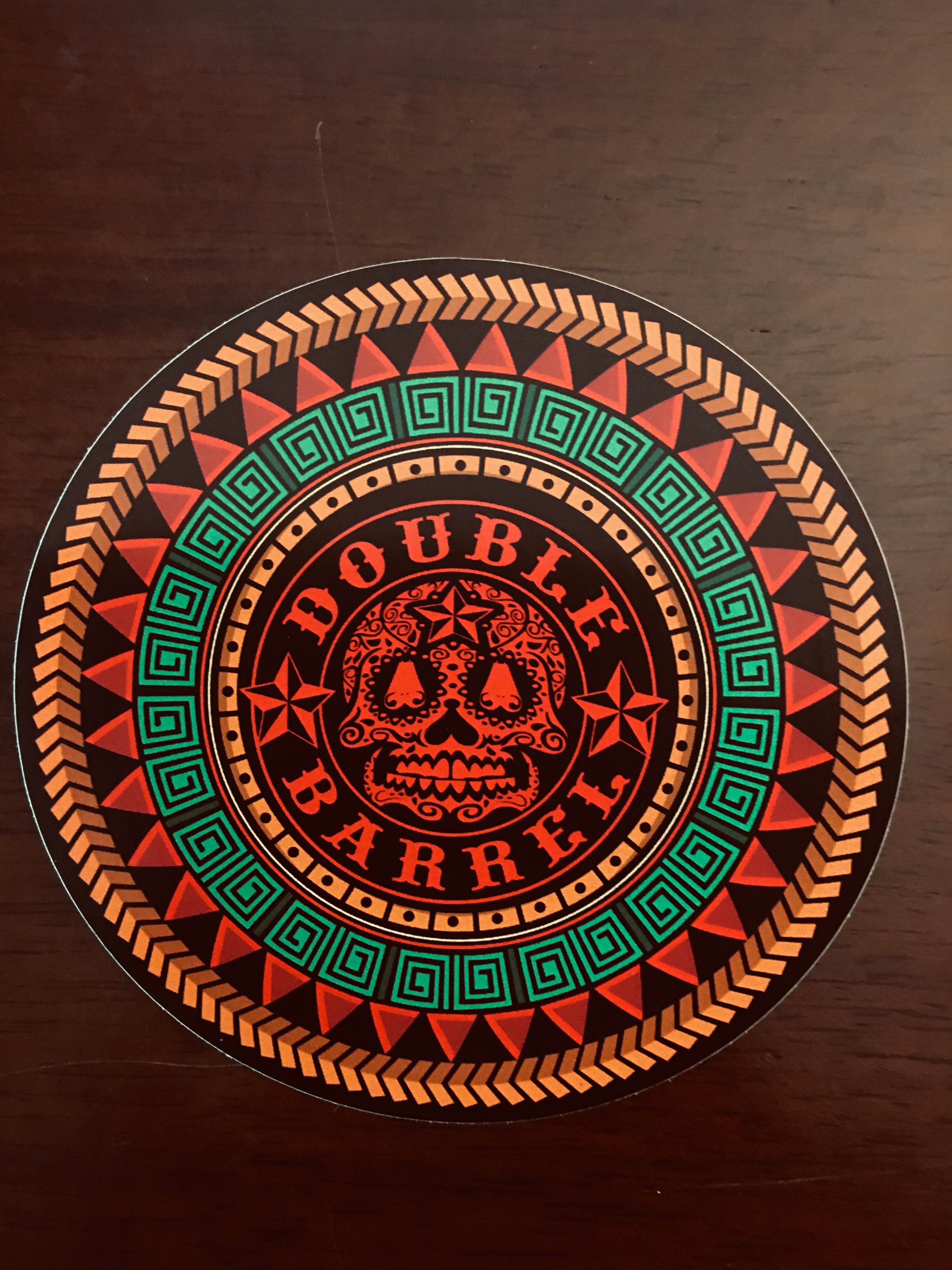 4 inch Aztec Sugar Skull Sticker