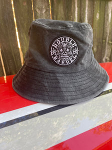 Double Barrel Sugar Skull Bucket Hat/ Black